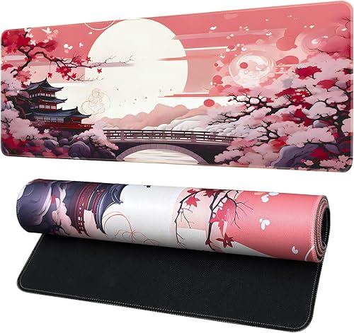 Miniatura 22 de Alfombrilla de ratón para juegos, gran alfombrilla de ratón para teclado y ratón con base de goma antideslizante, adecuada para la escuela, oficina,