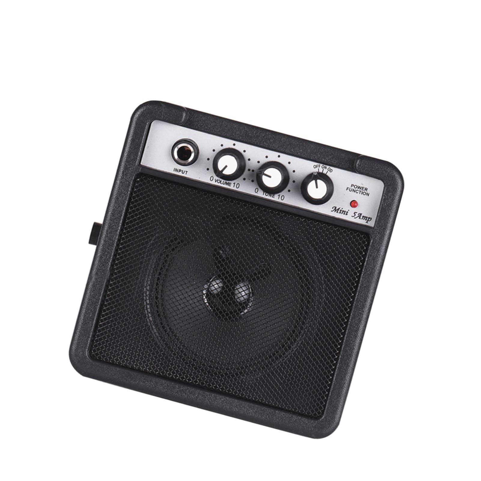 5-W-Gitarrenverstärker-Lautsprecher mit Lautstärkeregelung, Leichter Tragbarer Mini-Verstärker für Akustische E-Gitarre, 3,5-mm- und 6,35-mm-Eingänge (schwarz) (Schwarz)
