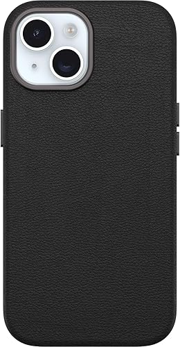 OtterBox iPhone 15 Symmetry Series Cactus Cuero para MagSafe - Negro ASH (Negro)