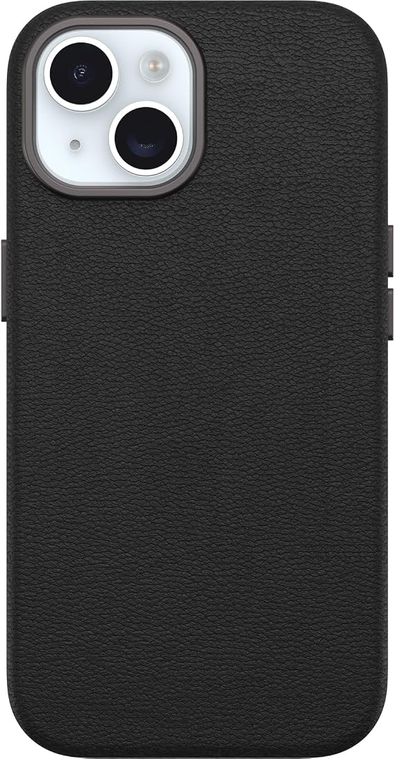 OtterBox Symmetry Serisi Kaktüs Deri MagSafe iPhone 15 için Kılıf, Darbeye Dayanıklı, Düşmeye Dayanıklı, İnce Koruyucu Kılıf, Askeri Standartlara Göre 3 x Daha Fazla Düşme, Siyah