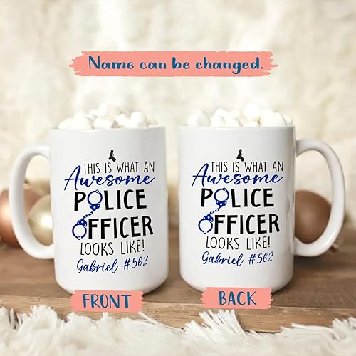 Miniatura 9 de Taza de café personalizada con nombre, taza de café personalizada para comisionado de policía, regalo para hombres, mujeres, policía, taza de