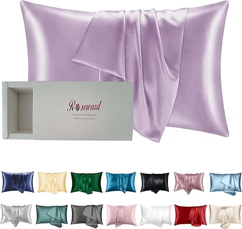 Funda de almohada de seda real para cabello y piel, fabricada en Estados Unidos, fundas de almohada de seda de morera pura de 22 Momme Queen con