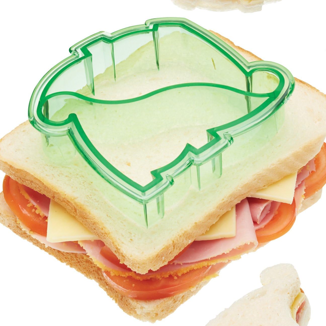 KitchenCraft Let's Make Dinosaur Sandwich Cutter for Children, Plastic, 11.5 x 11 cm