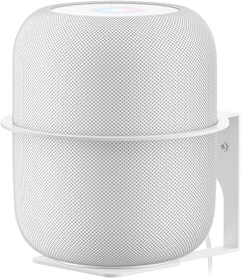 Heavy Duty Speaker Mount for HomePod 1st & 2nd Gen Wall Bracket, Easy Alignment for Homepod Wall Mount, Metal Speaker Bracket Reserved Charging Port with Mounting Hardware, Black,White