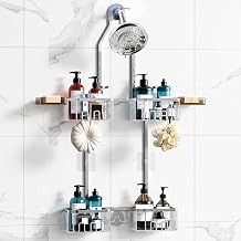 Adjustable Aluminum Shower Caddy Rustproof Bathroom Shower Organizer