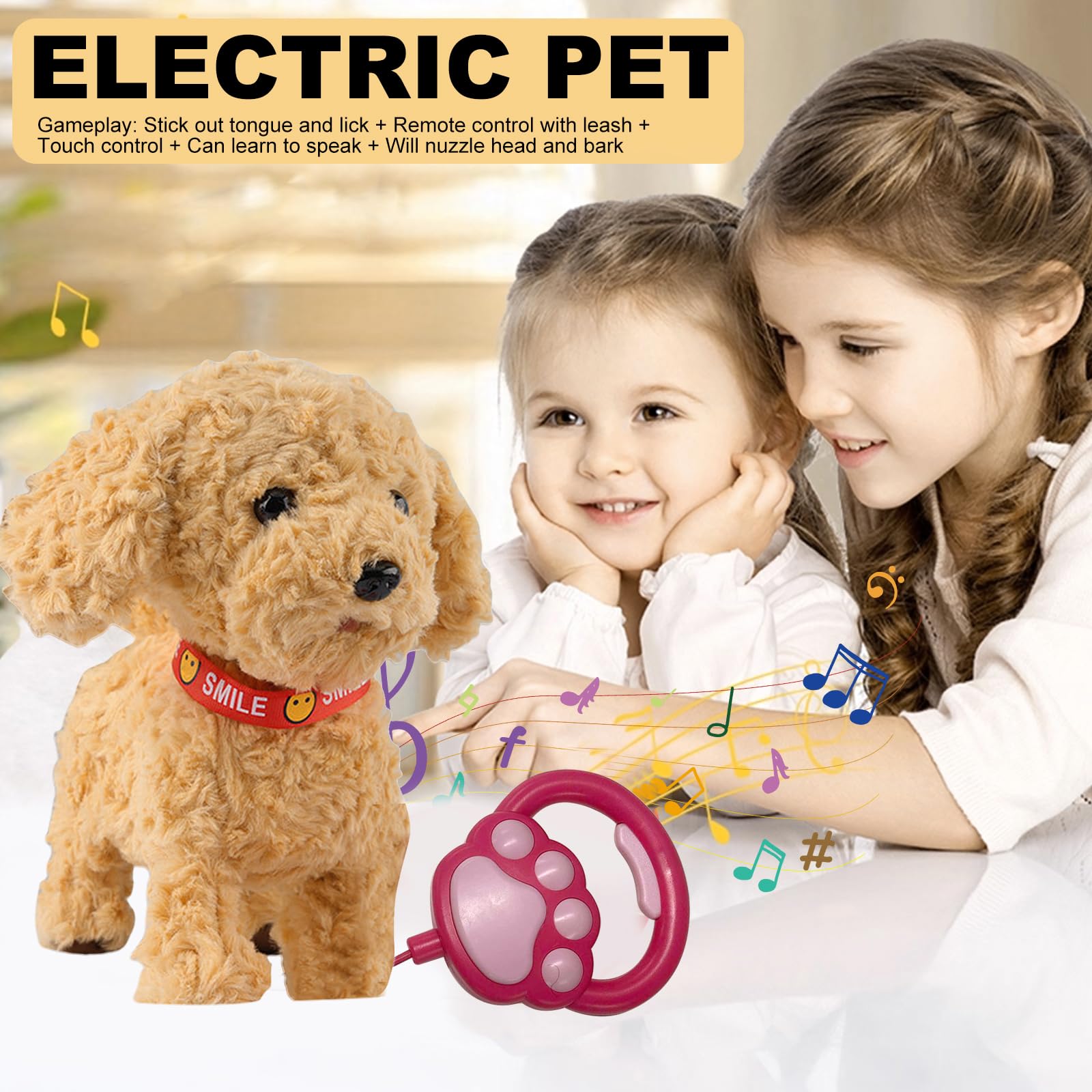 Robot Cane Wuffy 2026 Con Cucciolo Artificiale Insonne Vivente, Giocattolo Morbido per Bambini, Finge Di Vestirsi, Cucciolo Realistico di Peluche Con Telecomando e Guinzaglio