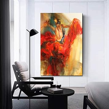 Amazon ダンサーリアリストアートパネルキャンバス絵画インテリア部屋の装飾家の装飾のためのモダンの壁の芸術の写真壁のアートパネルワークモダンの人気の ある壁の装飾フレームレス40 50cm ウォールステッカー オンライン通販