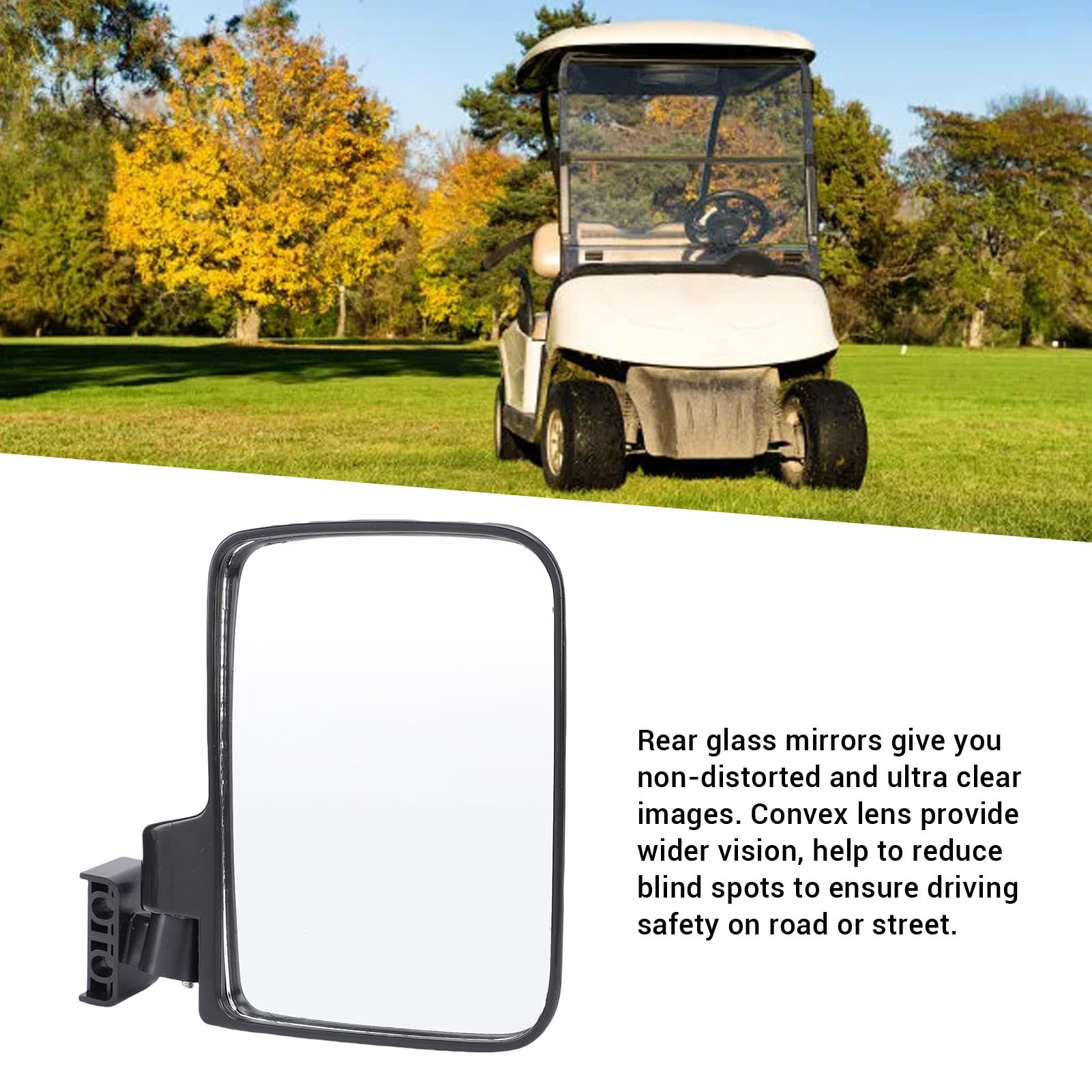 BuyWeek Specchietto Retrovisore Laterale Golf Cart Specchietto, Coppia Universali in Vetro in ABS in PP per Auto Club