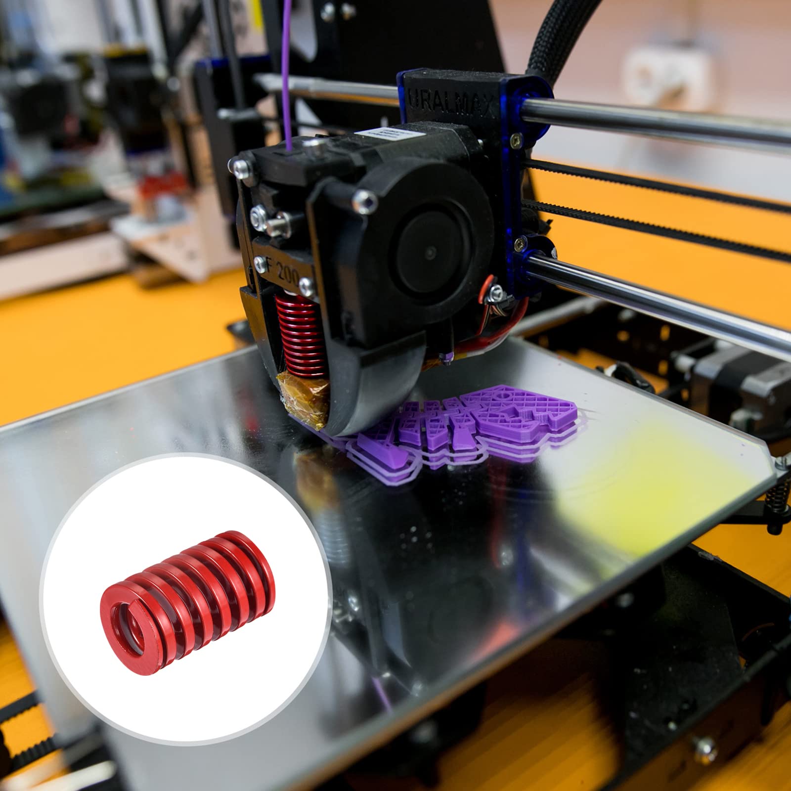 sourcing map Drukarka 3D forma sprężyna 2 szt. TM 20 mm OD 30 mm długie tłoczenie spiralne średnia forma kompresyjna forma sprężyny do drukarki 3D część elektryczna czerwona
