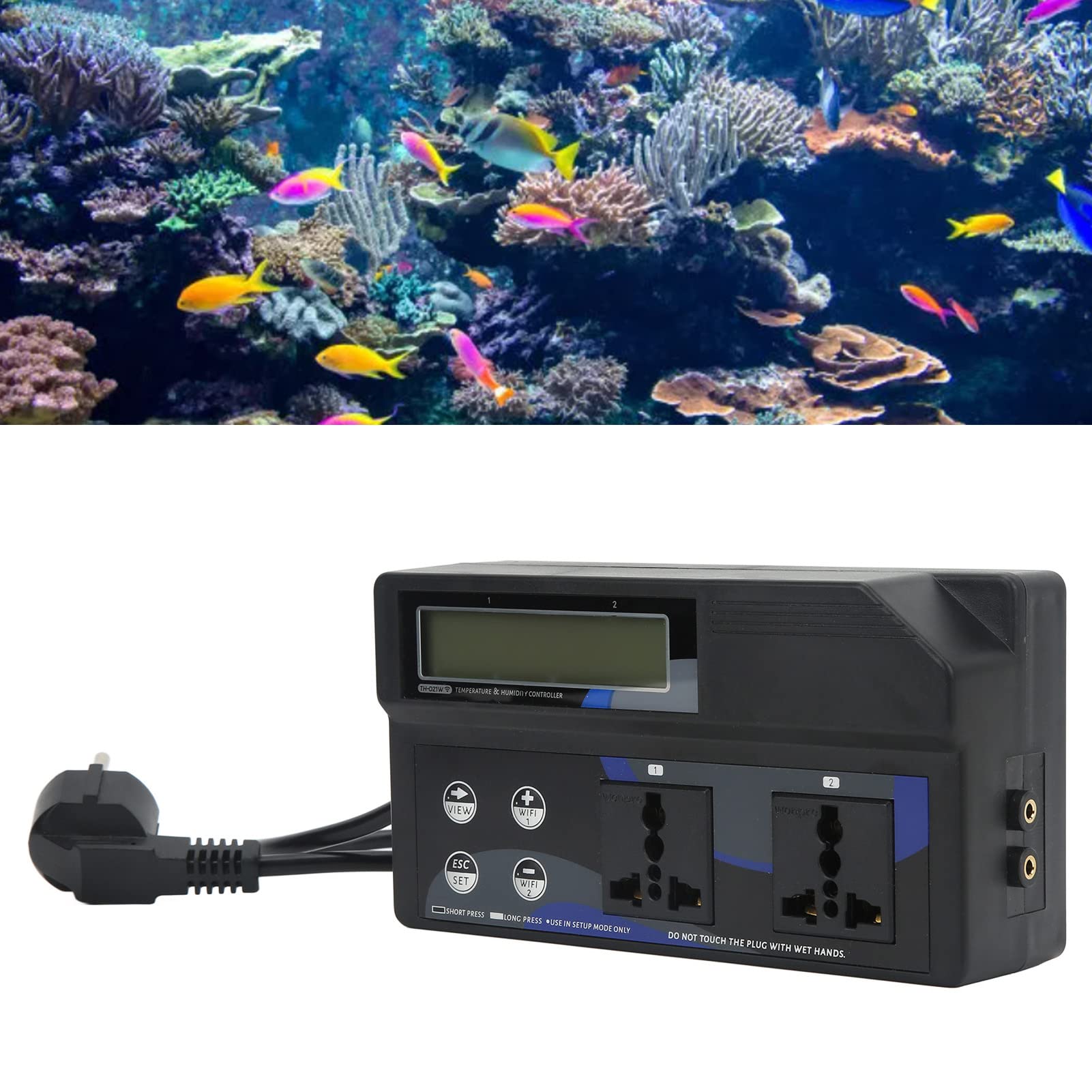 Chrees Regolatore di umidità della Temperatura WiFi Termostato Wireless Igrometro Umidostato Controllo App Monitor da Tavolo con Sonda di Temperatura e umidità per Laboratorio Acq