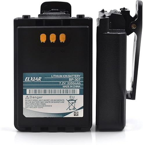 Miniatura 5 de ROWSHEP Paquete de 2 baterías de iones de litio 7.4V 3300mAh BP-307 para Icom ID-51E IP-503H IP-100H IP-501H ID-52E IC-705 ID-31E (paquete de 2)