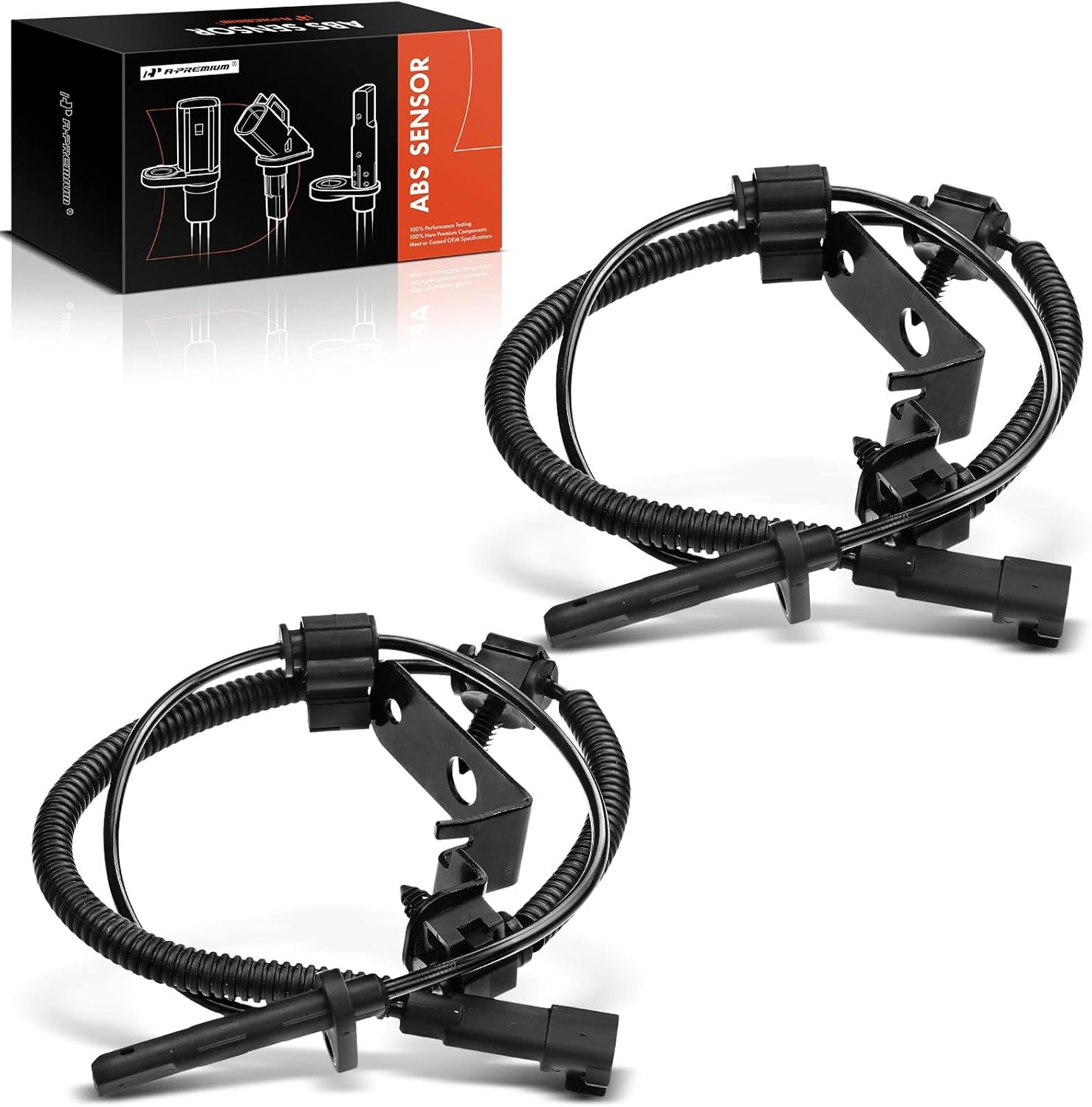 A-Premium Front Left and rIGHT ABS Wheel Speed Sensor Compatible with Cadillac Models - CTS 2010 2011 2012 2013 2014, AWD - Front Driver and Passenger Side, 2-PC Set