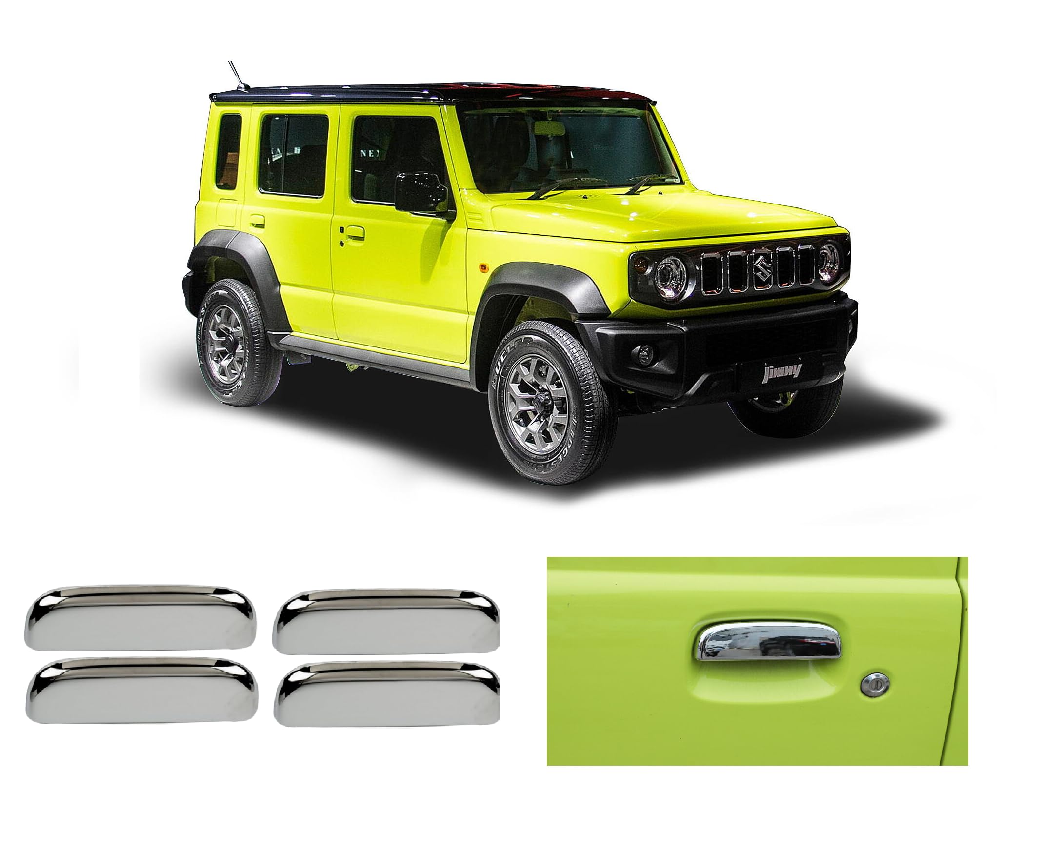EMPICA Chrome Plated Exterior Door Handle Latch Covers for Front