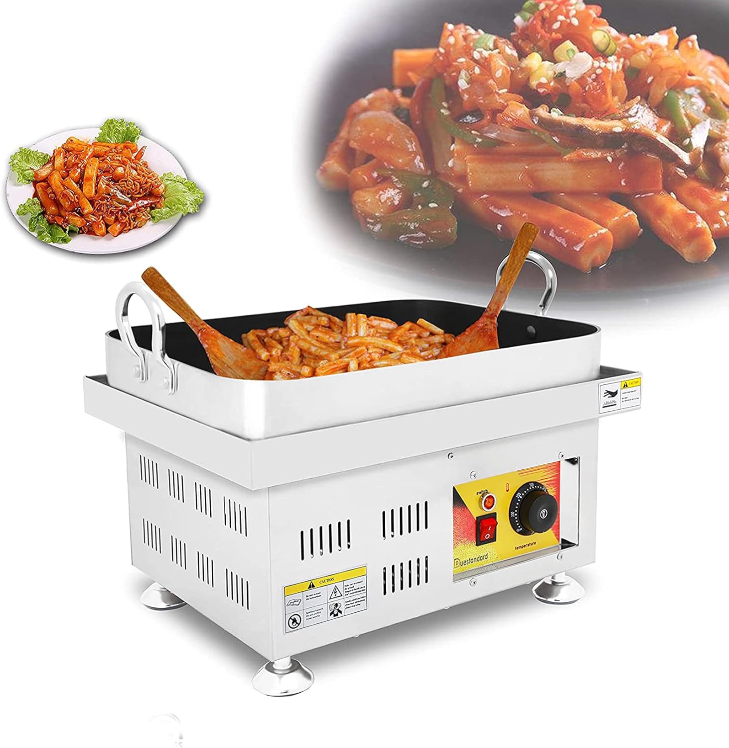 Amazon.com: TECHTONGDA Electric Crispy Pan Fried Tteokbokki Machine ...