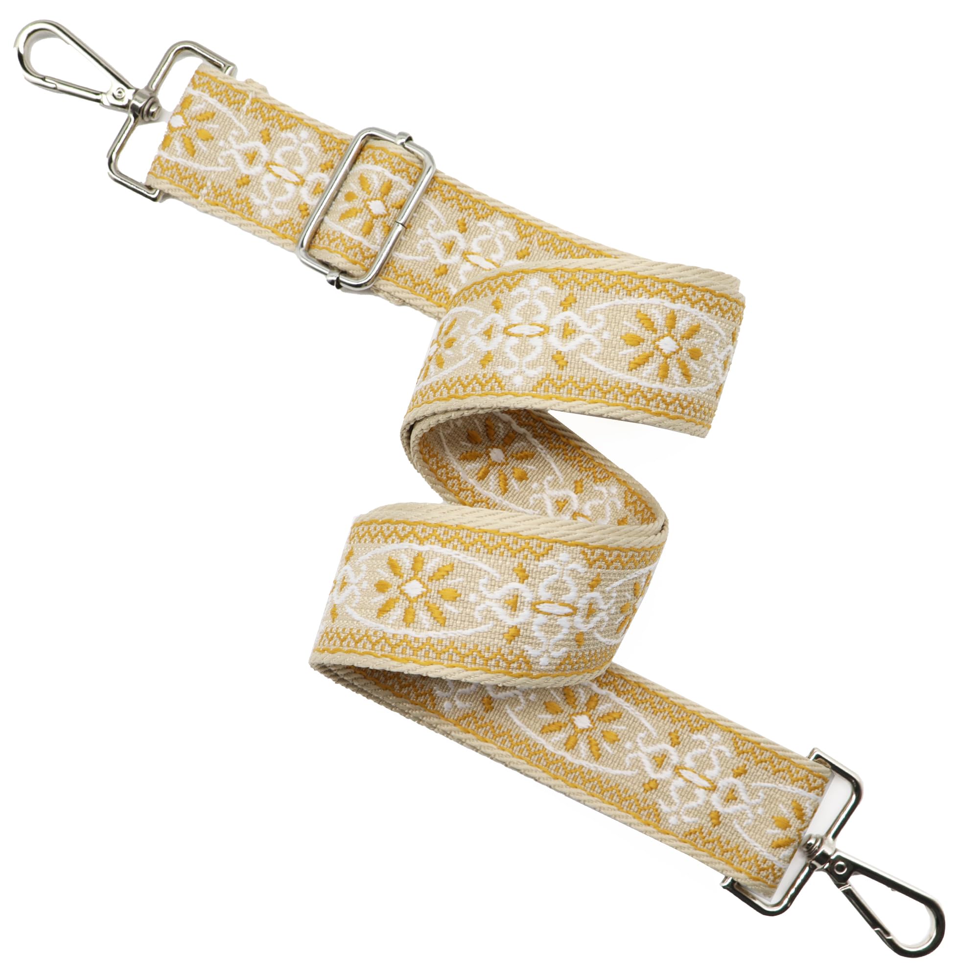 LEMEDE Purse Strap Adjustable Replacement Crossbody Bag Strap Retro Jacquard Embroidery Shoulder Straps for Canvas Bag