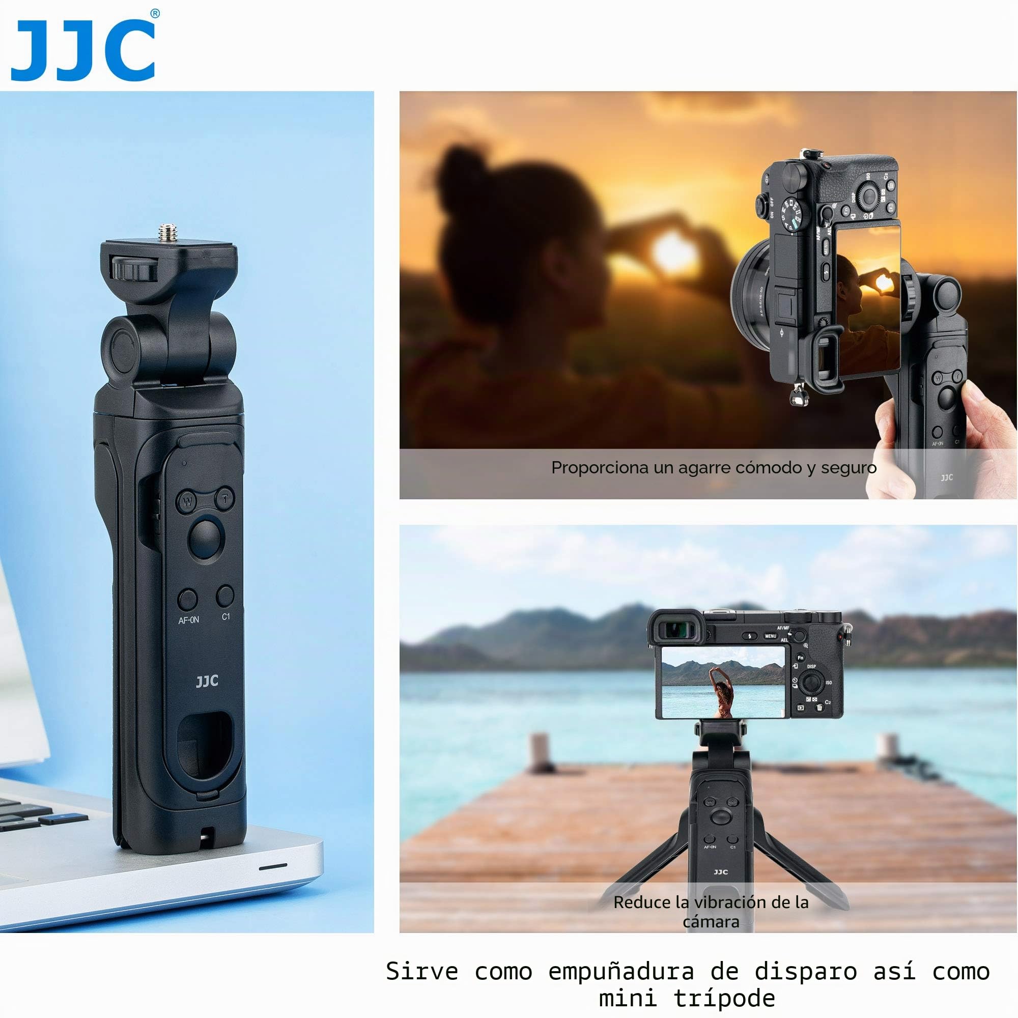 JJC Estabilizador para Cámaras Agarre con Mando a Distancia Selfies Vloger Compatible con Sony ZV-E10 ZV-1 ZV-1F A6600 A6400 A6100 A7C A7SIII A7III A7RIII A7RIV A7RV RX0II RX100VII Sustituye GP-VPT2BT | Para Sony ZV-E1 ZV-E10 ZV-1 ZV-1F RX1R III A6100 RX1