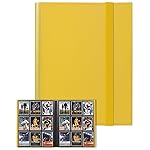 GEAoffice Card Binder, 9 Pockets Trading Card Album Folder, 360 Side Loading Pocket Binder for Sports&Game Cards, MTG and Other TCG, Yellow