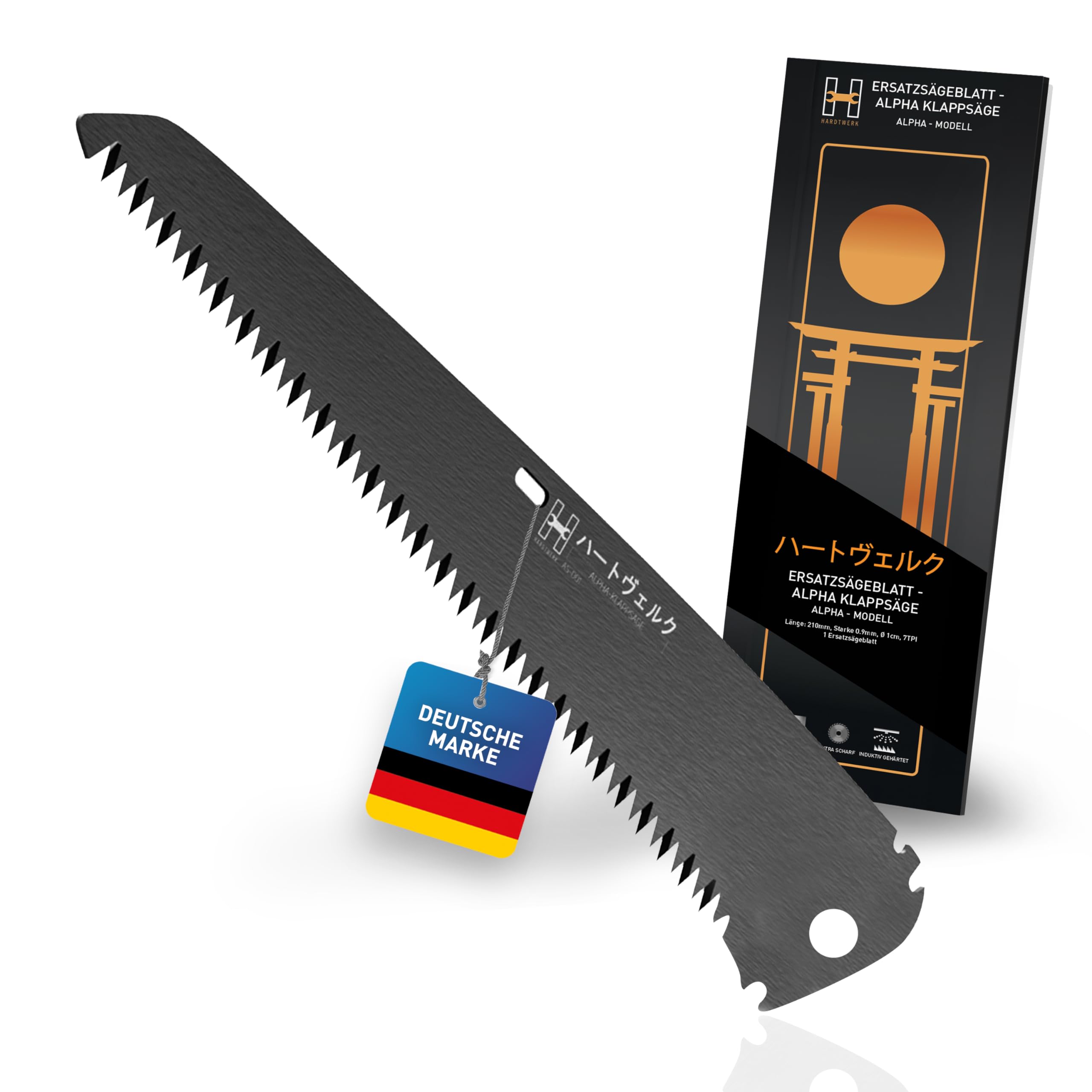 Hardtwerk® Ersatzsägeblatt 210mm für Japansäge ALPHA - Feinsägeblatt aus SK5 Karbonstahl für Astsägen