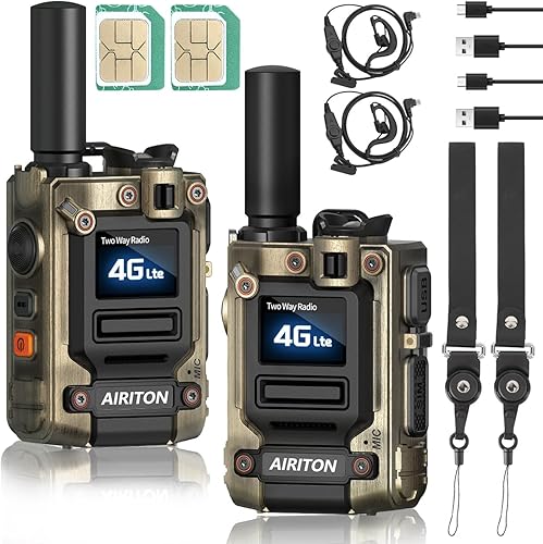 Walkie Talkies Airiton Radios de alcance ilimitado en todo el país, 4G, larga distancia, 5000 millas, radio bidireccional POC de mano AI-G7 Push to