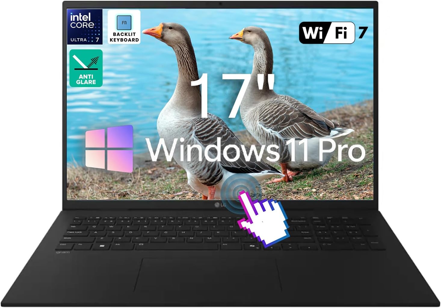 LG gram Business Laptop, 17” Anti-Glare Touchscreen(2560 x 1600), Intel 8-Core Ultra 7-258V, Intel Arc GPU, Copilot + PC, NPU, Backlit KB, Win 11 Pro, Wi-Fi 7, 32GB RAM, 2TB SSD
