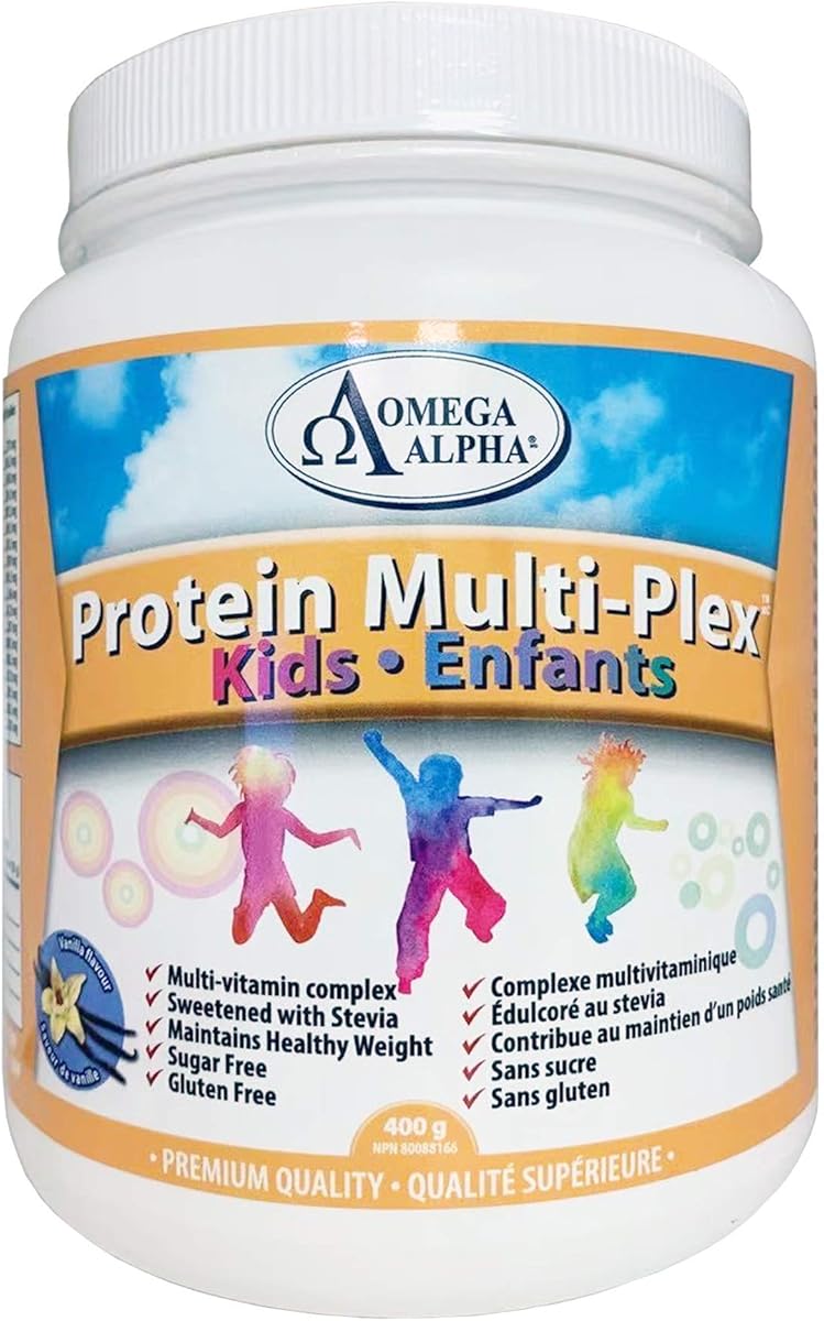 Omega Alpha Omega Alpha Protein Multi-Plex for Kids 400g Vanilla Flavour Helps to Build Strong Bones and Teeth