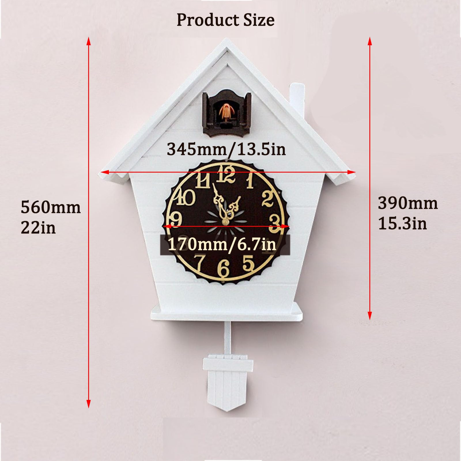 Relojes De Cuco,Reloj De Pared,Madera Maciza De Cuco De La Selva Negra De Relojes De Cuco para Cocina Salón Apartamento Cuco Reloj De Cuco De Tradicional Relojes De Cuco