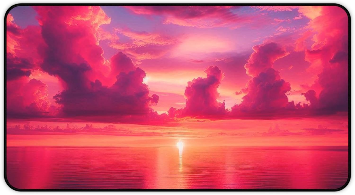 The Glowing Pink Horizon Desk Mat – Vibrant Florida Gulf Coast Sunset Design