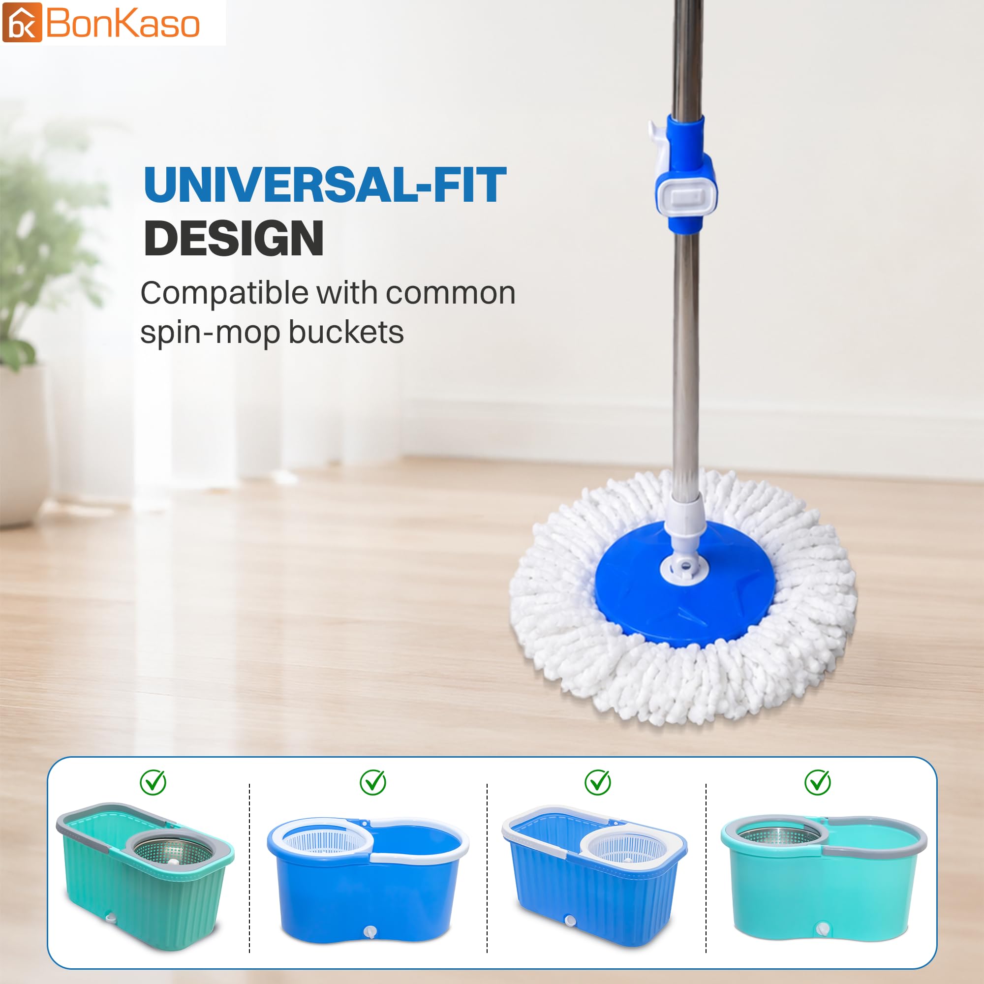 Bonkaso Spin Mop Rod - 50.5" Lightweight & Durable -7 Bonkaso Spin Mop Rod - 50.5" Lightweight & Durable -7