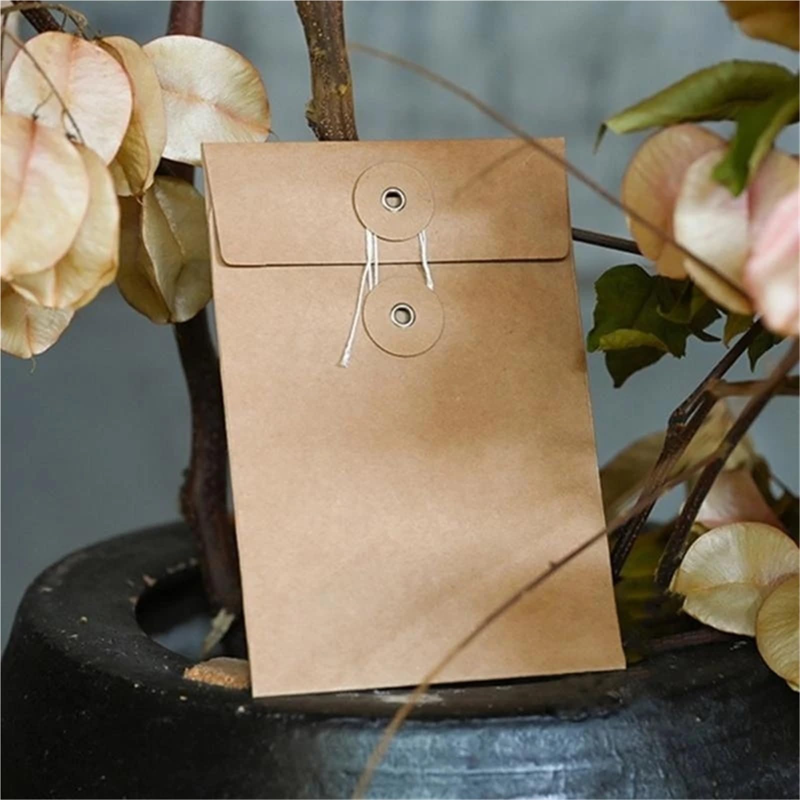 Lot de 200 enveloppes en papier cartonné marron de 17 x 11,4 cm (B)