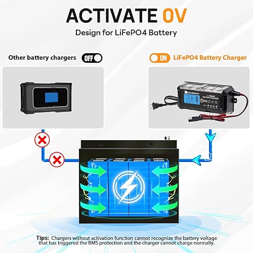 Miniatura 2 de ECO-WORTHY Cargador de batería inteligente automático de 12V 5A y pantalla LCD del mantenedor para la batería de plomo ácido y litio (LiFePO4)