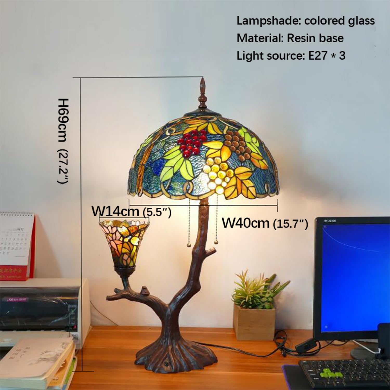Lampada da tavolo in vetro a LED, design creativo e artistico, per soggiorno, ufficio, camera da letto, villa, hotel, lampada da scrivania unica per casa e spazi di lavoro