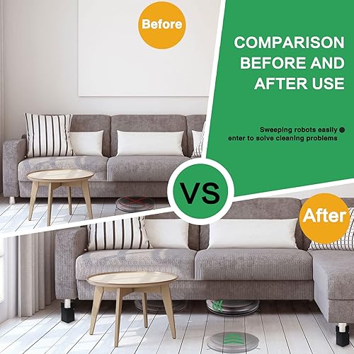 Miniatura 7 de 4 elevadores de muebles ajustables con abrazadera de tornillo, elevadores de escritorio resistentes para patas de escritorio, elevadores de cama