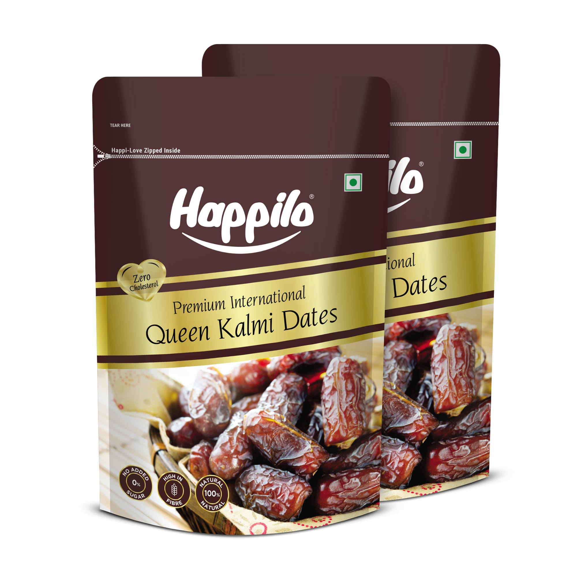 Happilo Premium International Queen Kalmi Dates 200g (Pack of 2)|Healthy snacks, Dry fruits, Khajoor, Khajur|Fresh & Soft Khajur|Natural Sweetness | Sourced from Saudi Arabi|No Preservative