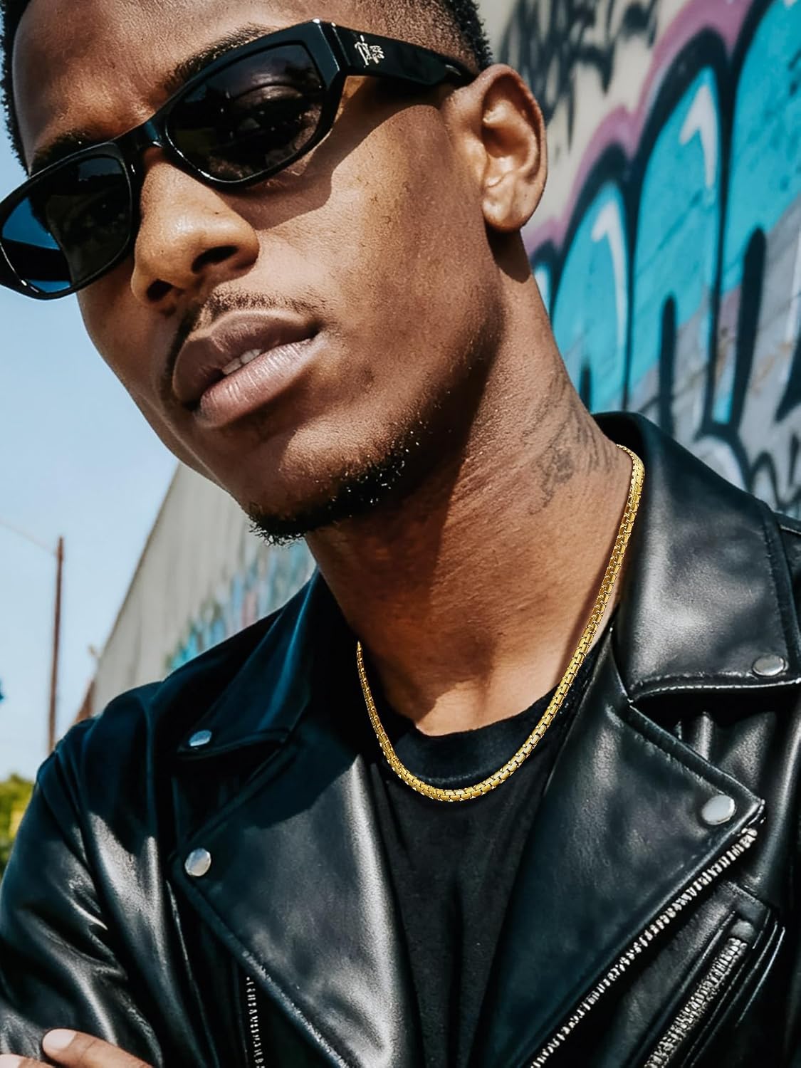 Bestyle 18K Gold Plated/Silver/Black Chain for Men, Hypoallergenic 2/4/6/8mm Stainless Steel Flat Link Chain Necklace for Men & Women Hip Hop Jewelry, 14-30" - Image 4