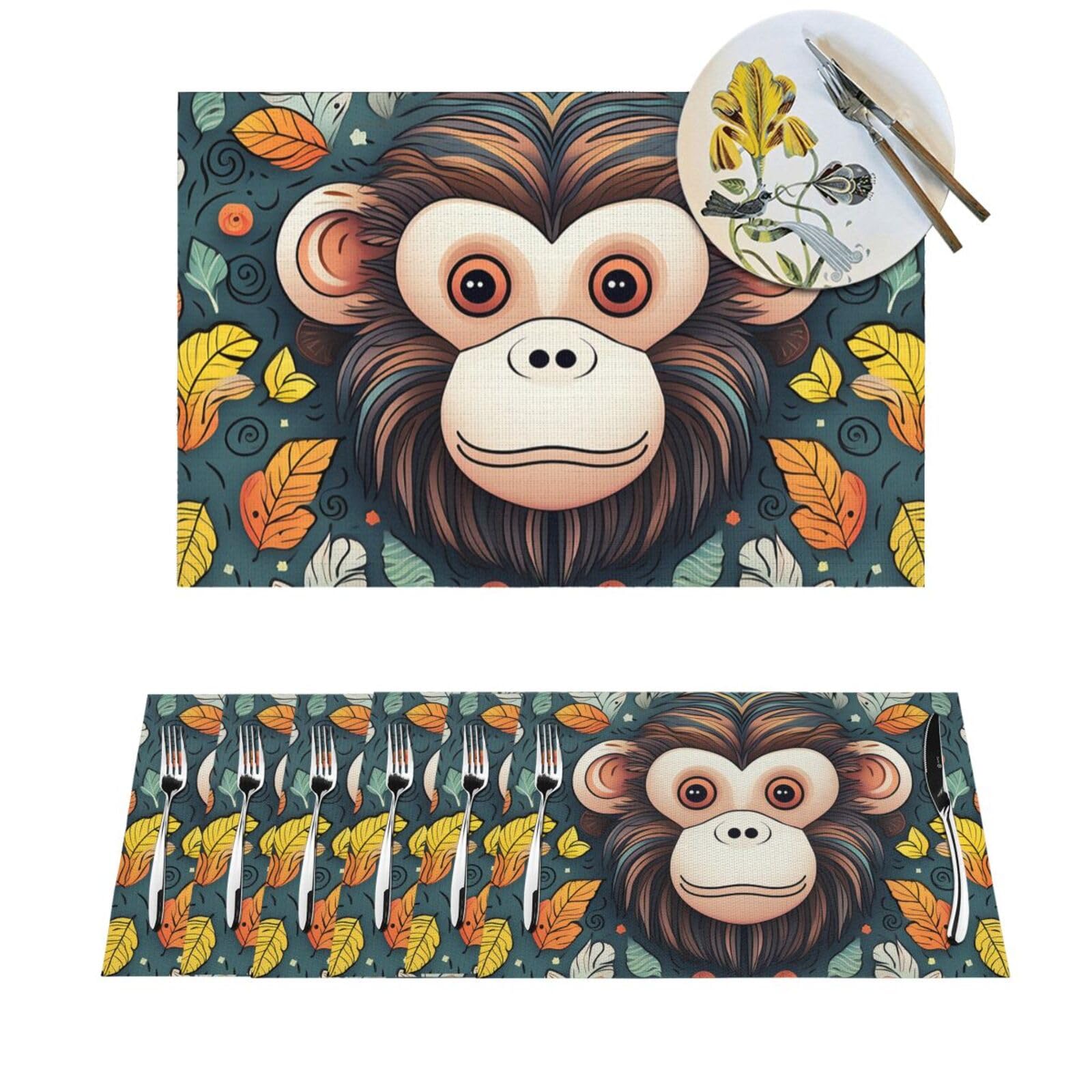 Set de table singe en maille de PVC tissée de qualité supérieure pour buffet