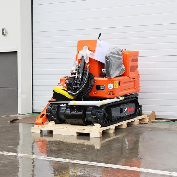 DS-15WPRO, 1.2 Ton New Pilot Control B&S Gasoline 90% Pre-Assembled Mini Excavator, With Ripper, Toothless Bucket, Rake, Quick Coupler, bucket,Work for Occasions (5 attachments)