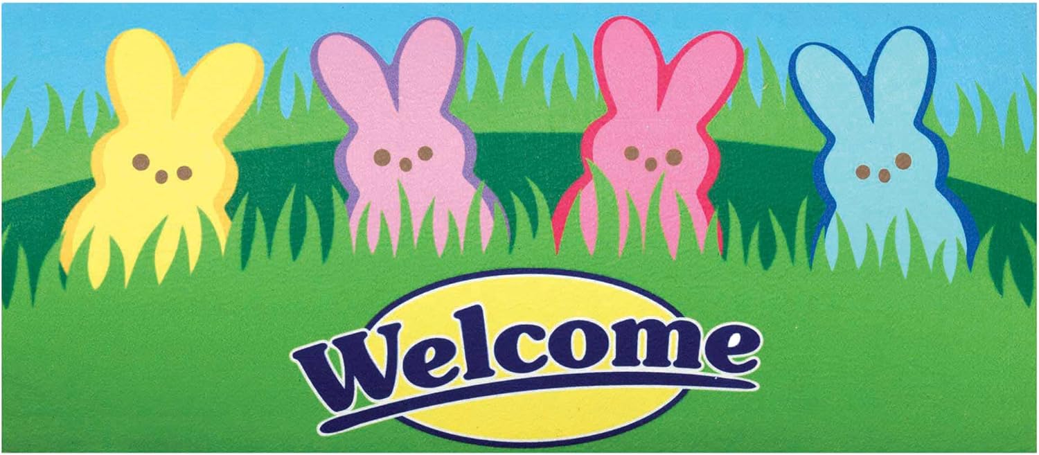 Dicksons Magnolia Garden Welcome Easter Bunny Peeps 22 x 10 Inch Poly Rubber Doormat Insert