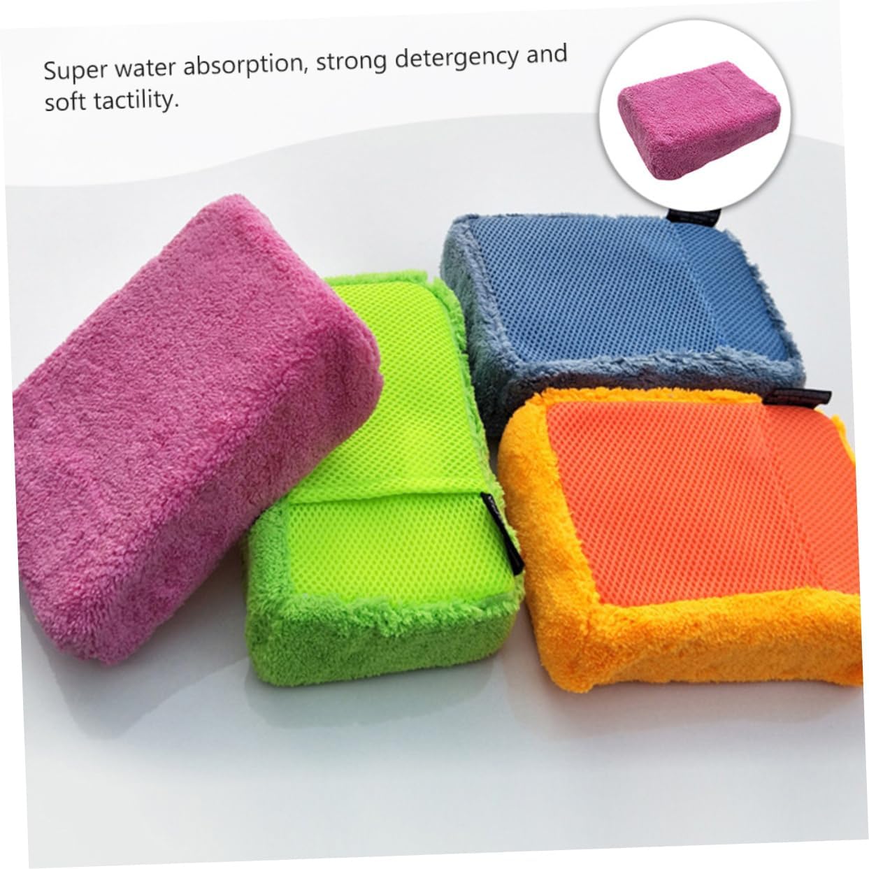 IMIKEYA 2Pcs Car Cleaning Sponge Set High Absorbency Coral Fleece Wash Mitts for Vehicle Care Durable Easy to Maintain Comfortable Grip for Car Wash and Detailing