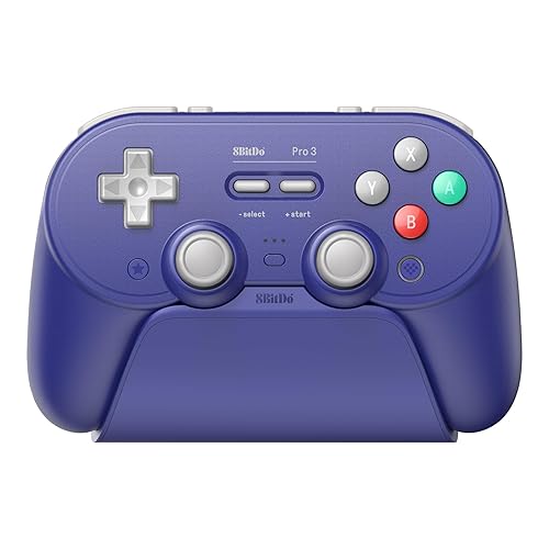 8BitDo Pro 3 Bluetooth Controller for Switch/Switch 2 β TMR Joysticks, Swappable ABXY Buttons, Pro Back Buttons, Charging Dock, Hall Effect Triggers, for Windows, Apple, SteamOS, Android - Purple - Purple