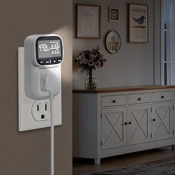 温度コントローラー 15A/1800W、デジタルタイマーサーモスタットコンセントプラグ、ファン、冷却デバイス、CyclicTiming/Countdown、VAディスプレイ、-40°C~220°F。