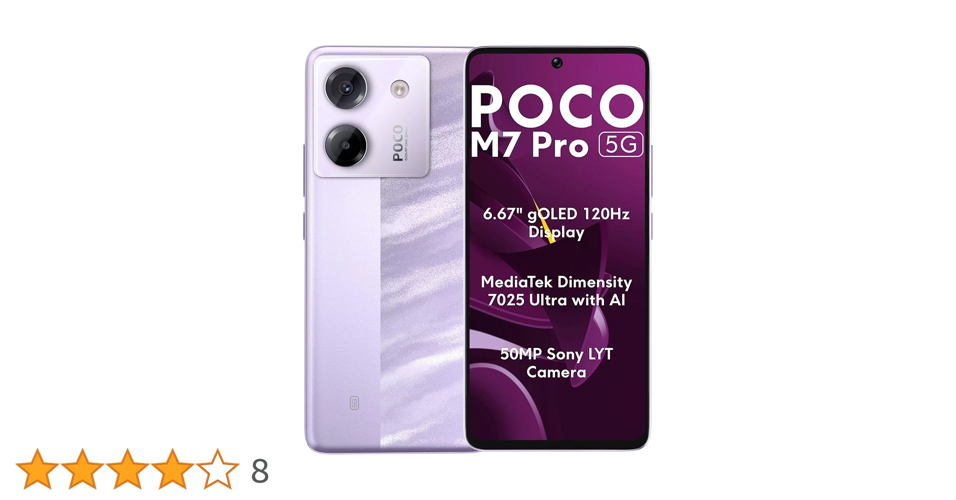 POCO M7 Pro 5G Purple 8GB/256GB 本体 Xiaomi Mobile Phone Poco M7 Pro 5G 8GB RAM 256GB ROM Purple: Buy
