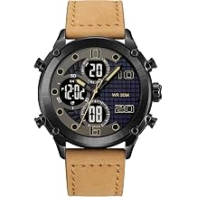 Analog Digital Dual Display Outdoor Sports Watch for Men, LED Multifunctional Military Tactical Style, Water Resistant with Alarm, Stopwatch, Shock Resistant