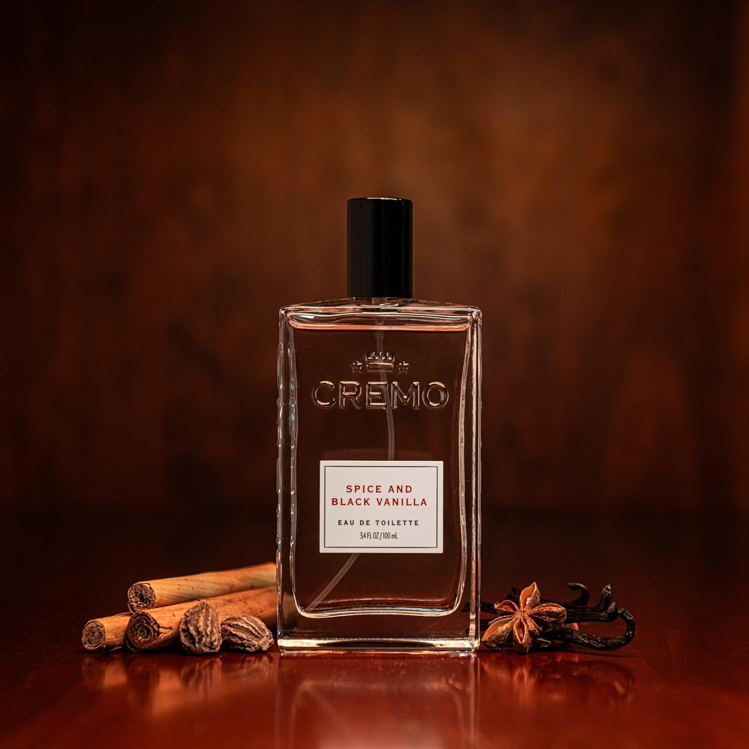 Cremo Cologne For Men - Spice & Black Vanilla Mens Cologne Spray, An Explosion of Vibrant Spices, Dark Woods and Black Vanilla, Multi-Layered Signature Men's Fragrances, 3.4 Fl Oz