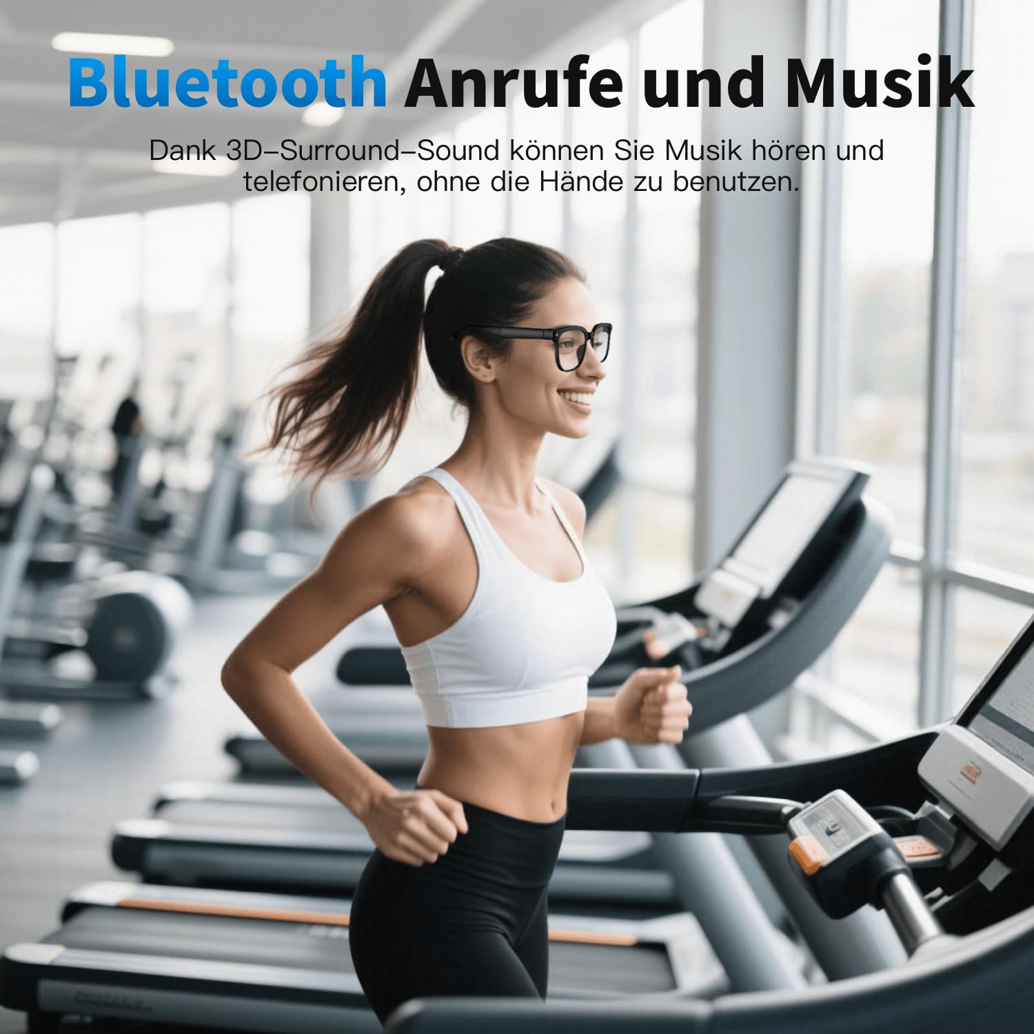 32 GB AI-Smartbrille 8MP HD Camera, 4K Anti-Shake Video Recording, 290mAh Battery,Support for Video Recording and Real Time Translation