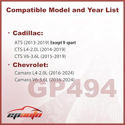 Miniatura 2 de EPAuto GP494 (CA11494) Reemplazo del filtro de aire del motor para Cadillac ATS (2013-2019), CTS (2014-2019), Chevrolet Camaro L4/V6 (2016-2024) -