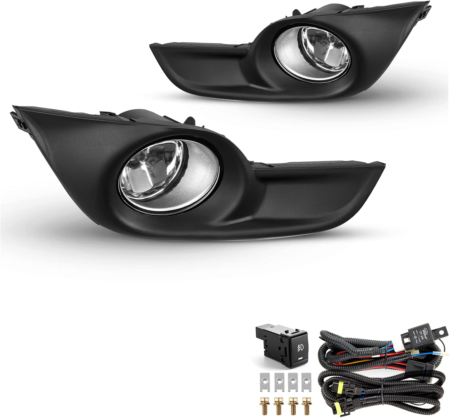 Fog Lights Assembly For 2013 2014 2015 Nissan Altima Sedan Replacement Fog Lamps Kit Clear Lens With Switch&Wiring H11 12V 55W Halogen Bulb