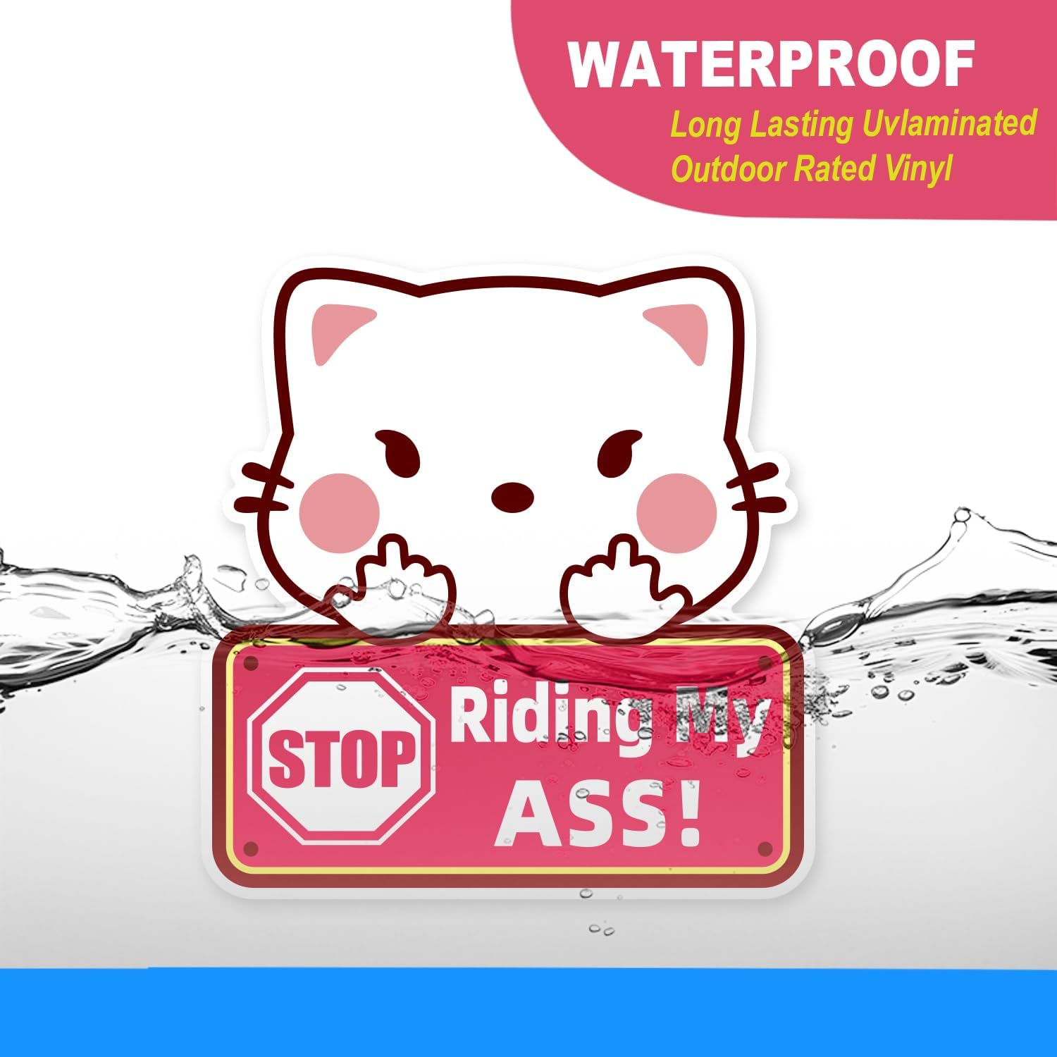 Funny Cat Car Sticker, Stop Riding Magnetic, 4.7x5 inches image 5