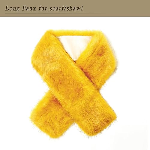 Miniatura 41 de Dikoaina Bufanda de piel sintética de invierno para mujer Blanco