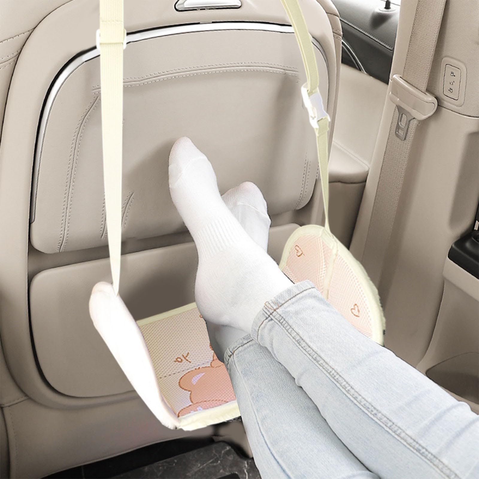 Car Seat Foot Rest for Adult, Supportive Car Seat Footrest, Adjustable Height Foot Rest Travel Accessories Footrests Hammock, Convenient Cars