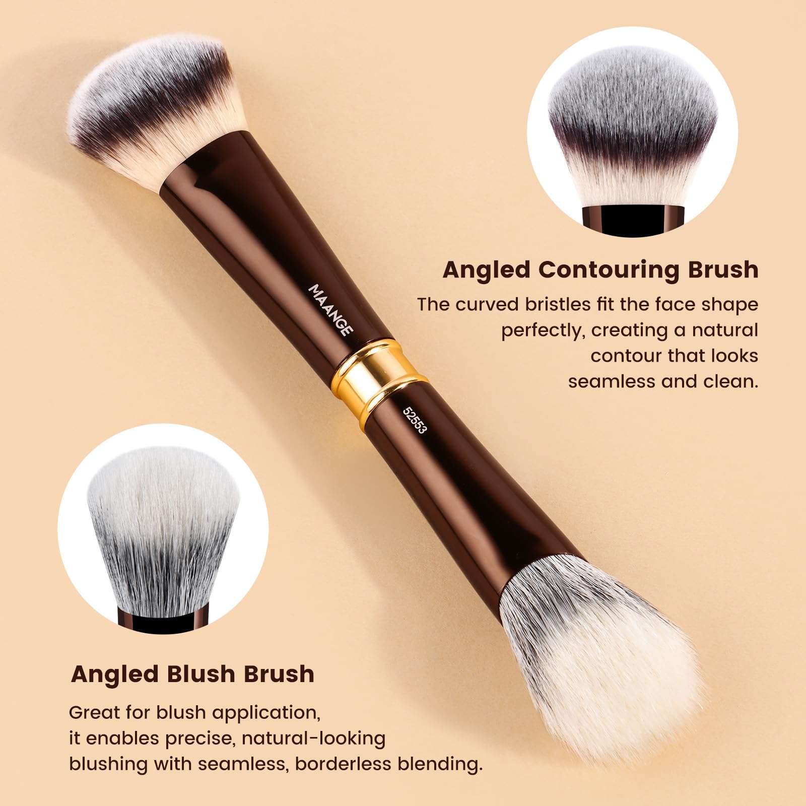MAANGE 13-Piece Makeup Brush Set with Case, Synthetic Face & Eye Brushes